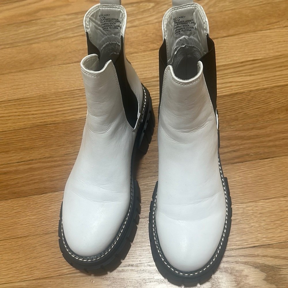 White chunk boots